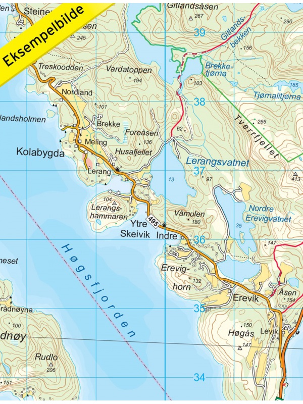 Lysefjorden detail mapy