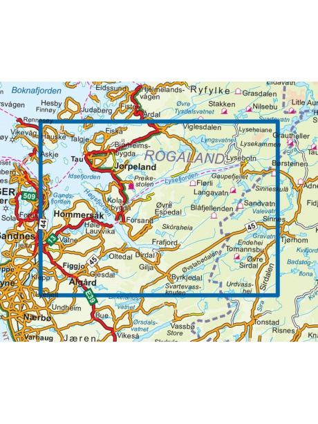 Přehled mapy Lysefjorden